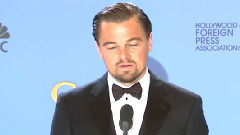 金球奖颁奖后台 莱昂纳多采访