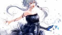 月白色倒影的少女