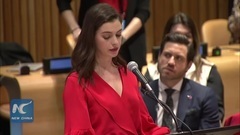 Anne Hathaway Delivers Women's Day Address