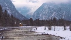 阿尔卑斯的冬日雪景