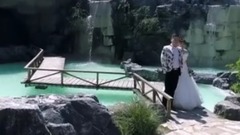 无人机起飞在美丽的上海炮台湾公园