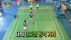 <小区艺能体.羽毛球篇>朴再兴接球,扣球,得分精彩瞬间