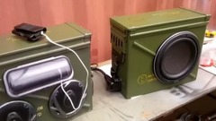 One of three essentially identical boomboxes